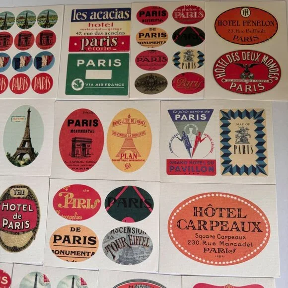 Vintage Paris Hotel Postcard & Sticker Collection in Metal Tin Vintage Style 42 - Picture 5 of 11